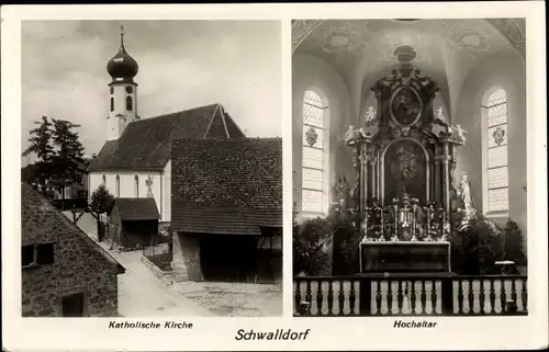 Ak Schwalldorf Rottenburg am Neckar, Katholische Kirche, Hochaltar