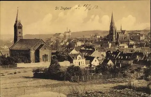 Ak St. Ingbert im Saarpfalz Kreis, Blick auf Stadt und Kirchen