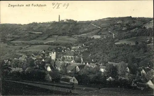 Ak Ziegenhain Jena in Thüringen, Fuchsturm, Blick auf Ortschaft und Umgebung