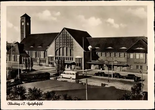 Ak Oldenburg in Niedersachsen, Hauptbahnhof, Straßenseite