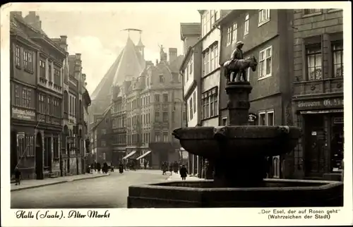 Ak Halle an der Saale, Alter Markt, Eselsbrunnen