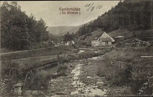 Ak Eyachmühle Dobel in Baden Württemberg, Wasserpartie