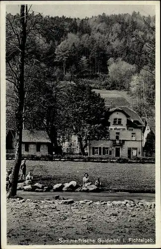 Ak Goldmühl Bad Berneck im Fichtelgebirge, Gasthof zum schwarzen Ross, Bes. Adam Grampp