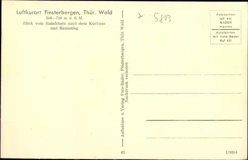 Ak Finsterbergen Friedrichroda in Thüringen, schöne Detailansicht