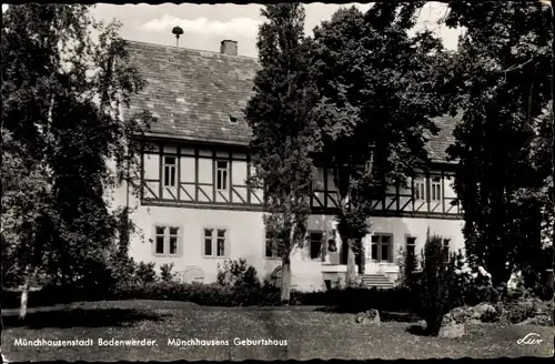 Ak Bodenwerder in Niedersachsen, Blick auf Münchhausens Geburtshaus