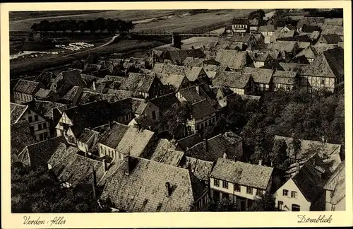 Ak Verden an der Aller, Domblick, Wohnhäuser, Teilansicht der Stadt