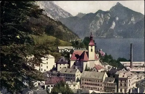 Ak Ebensee am Traunsee Oberösterreich, schöne Detailansicht