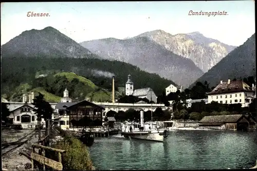 Ak Ebensee am Traunsee Oberösterreich, schöne Detailansicht