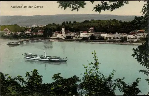 Ak Aschach an der Donau in Oberösterreich, schöne Detailansicht