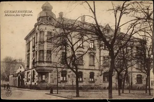 Ak Germersheim in der Rheinebene Rheinland Pfalz, Maison des Officiers, Straßenpartie