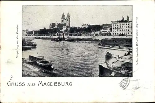 Ak Magdeburg in Sachsen Anhalt, schöne Detailansicht