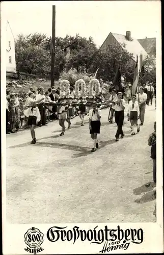 Foto Ak Großvoigtsberg Großschirma im Kreis Mittelsachsen, 800 Jahrfeier, Jungpioniere, FDJ