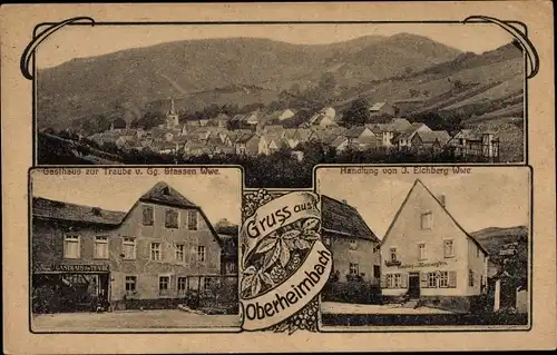Ak Oberheimbach Rheinland Pfalz, Gasthaus zur Traube v. Gg. Stassen, Handlung von J. Eichberg Wwe.
