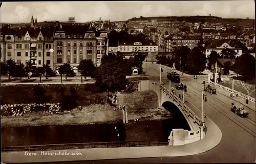 Ak Gera in Thüringen, Blick auf die Heinrichsbrücke