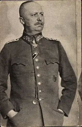 Ak General Erich Friedrich Wilhelm Ludendorff, Portrait in Uniform, Monokel