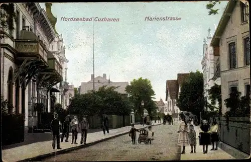 Relief Ak Cuxhaven in Niedersachsen, Marienstraße