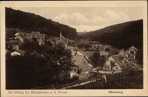 Ak Mühlenberg Holzminden in Niedersachsen, Blick auf den Ort