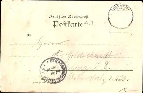 Litho Darmstadt in Hessen, Zar Nikolaus II. von Russland, Zarin Alexandra, Staatsbesuch 1896