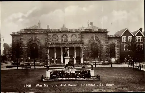Ak Salisbury Wiltshire England, War Memorial and Council Chamber