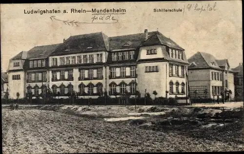 Ak Mundenheim Ludwigshafen am Rhein Rheinland Pfalz, Blick auf die Schillerschule