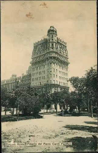 Ak Buenos Aires Argentinien, Palacio del Ferro Carril Pacifico