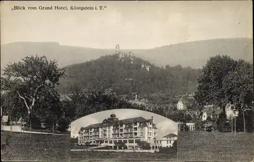 Ak Königstein im Taunus Hessen, Blick vom Grand Hotel, Panorama vom Ort