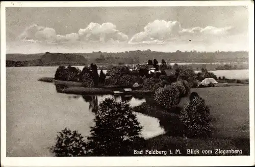 Ak Feldberg Feldberger Seenlandschaft, Teilansicht vom Ort vom Ziegenberg aus gsehen