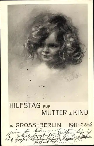 Künstler Ak Ratzka, Hilfstag für Mutter und Kind in Großberlin 1911