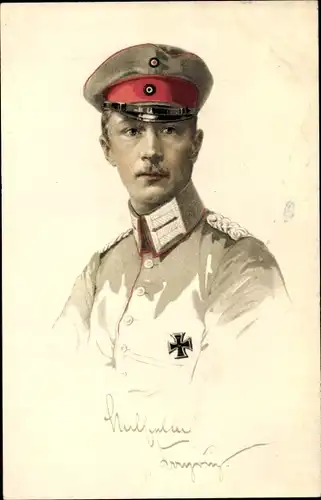 Künstler Ak Kronprinz Wilhelm von Preußen, Portrait in Uniform