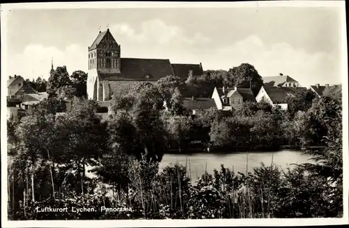 Ak Lychen im Kreis Uckermark, Panaromaansicht 