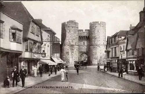 Ak Canterbury Kent England, Westgate, Straßenpartie