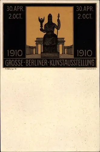Künstler Ak Kallmorgen, Fr., Berlin Mitte, Große Berliner Kunstausstellung 1910