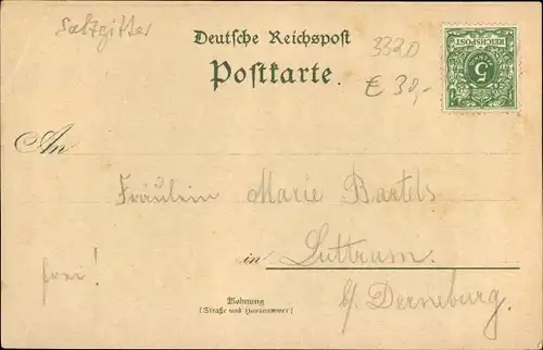 Litho Salder Salzgitter in Niedersachsen, Totalansicht, Bahnhof, Schloss