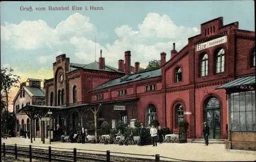 Ak Elze Niedersachsen, Bahnhof, Gleisseite