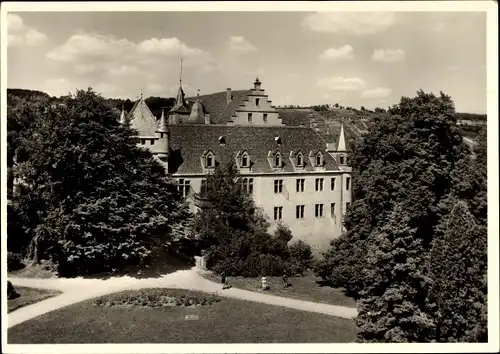 Ak Jagsthausen in Baden Württemberg, Blick auf die Götzenburg, Parkanlage