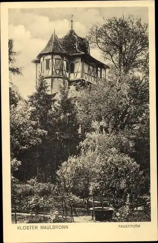 Ak Maulbronn im Enzkreis Baden Württemberg, Blick auf den Faustturm, Kloster