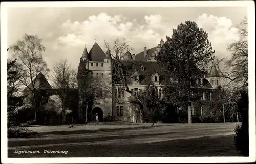 Ak Jagsthausen in Baden Württemberg, Blick auf die Götzenburg, Parkanlage