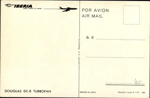 Ak Iberia Douglas DC 8 Turbofan, Passagierflugzeug, EC ARC