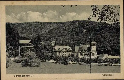 Ak Schlangenbad im Rheingau Taunus Kreis, Blick zum Villenviertel, Wald