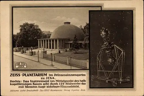 Ak Jena in Thüringen, Zeiss Planetarium im Prinzessinnengarten, Projektionsinstrument