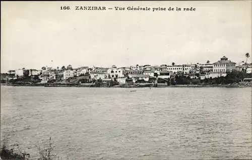 Ak Zanzibar Sansibar Tansania, Vue générale prise de la rade