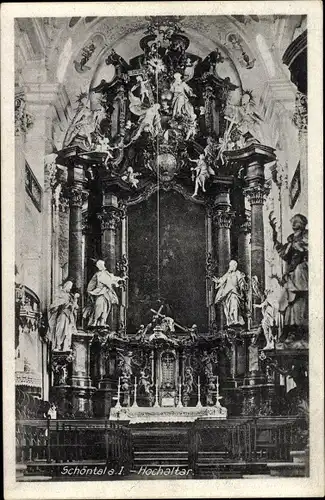 Ak Schöntal in Baden Württemberg, Blick in das Innere der Kirche, Hochaltar