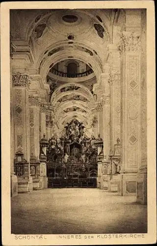 Ak Schöntal in Baden Württemberg, Blick in das Innere der Klosterkirche, Altar