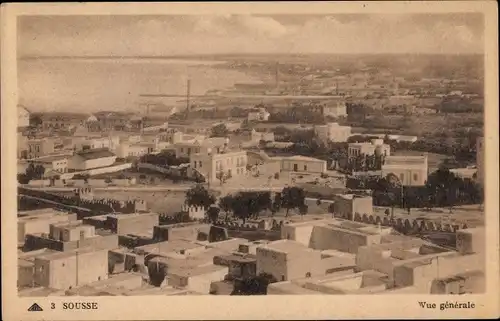 Ak Sousse Tunesien, Stadtpanorama, Blick über die Dächer der Stadt