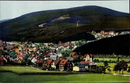 Ak Braunlage im Oberharz, Teilansicht der Ortschaft  mit Wurmberg, Häuser