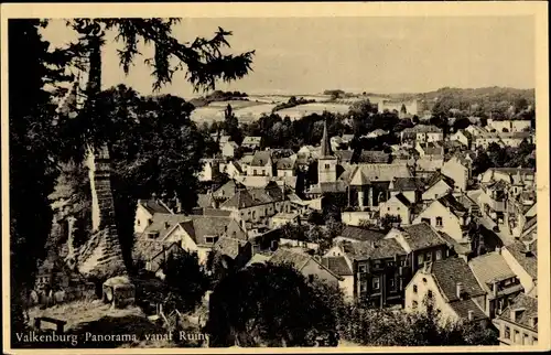 Ak Valkenburg aan de Geul Limburg, Panorama vanaf Ruine, Blick auf Stadt und Kirche