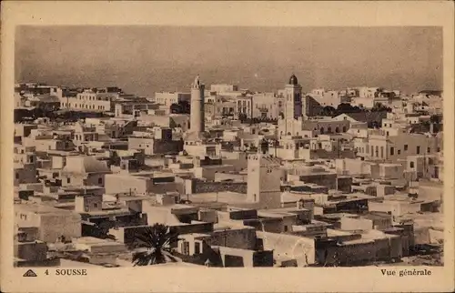 Ak Sousse Tunesien, Stadtpanorama, Blick über die Dächer der Stadt