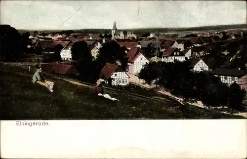 Ak Elbingerode Oberharz am Brocken, Blick über die Dächer der Stadt, Kirche