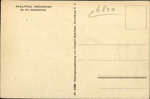 Ak Saalfeld in Thüringen, schöne Detailansicht