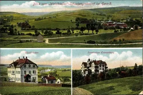 Ak Scheubengrobsdorf Gera in Thüringen, Blick vom Waldfrieden, Sachsen Anhalt, Ernseerberg